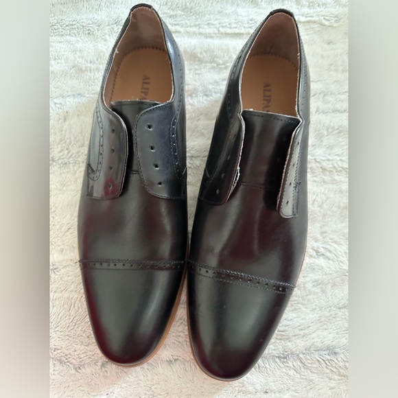 Alipasinm black  Cap-Toe Lace-up Oxford men shoes size is 13 - Picture 2 of 9